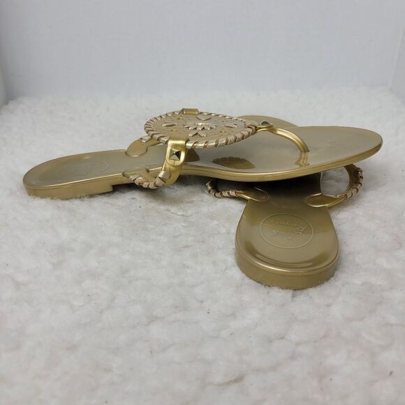 Jack Rogers Sandals Womens Size 8 Gold Georgica Jelly Slip On Flip Flops Shoes - Picture 5 of 9